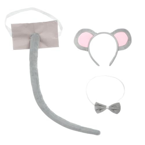 CORHAD Maus Kostüm Set mit Stirnband Ohren Flauschiger Filzschwanz und Dekorativer Fliege Tierkostüm Accessoires für Halloween Party Fasching Cosplay und Geburtstagsfeier CORHAD Maus Kostüm Set mit Stirnband Ohren Flauschiger Filzschwanz und Dekorativer Fliege Tierkostüm Accessoires für Halloween Party Fasching Cosplay und Geburtstagsfeier von CORHAD
