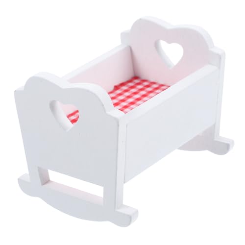 CORHAD Miniatur Puppenbett Aus Weißes Babybett Für Puppen Lifelike Doll Cradle Modell Ideal Für Puppenhaus Dekoration Und Zubehör von CORHAD