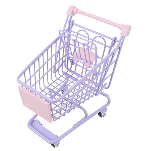 CORHAD Mini-einkaufswagen Mini-lagerungs-supermarktwagen Kleiner Supermarkt-handwagen Einkaufswagen Spielen Puppenwagen Dollys Für Tischplatte Mini-Spielzeug-Essen Lavender Legierung von CORHAD