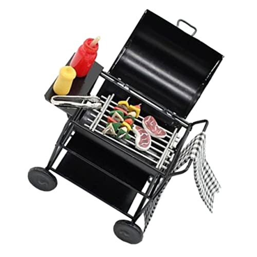 CORHAD Miniatur Grillwagen Set Für Puppenhäuser Lebensmittelspielzeug Und Dekoration Für Miniaturhäuser Ideales Puppenhauszubehör Für Kreative Spielwelten Und Charmante Heimdekoration von CORHAD