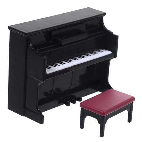 CORHAD Miniatur Schwarze Klavier Puppenhaus Klavier Set 1 Set Miniatur Klavier Mit Hocker Und Notenblatt Puppenhaus Öbel Dekoration Miniatur Musik Instrument Für Miniaturhaus Einrichtung von CORHAD