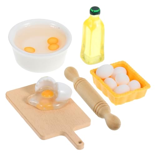 CORHAD 1 Set Miniatur Küchenaccessoires Für Puppenhäuser Für Die Küchenrolle Mit Miniaturobjekten Wie Nudelholz Und Schüssel Hochwertige Verschleißfeste Deko Für Mini Häuser von CORHAD