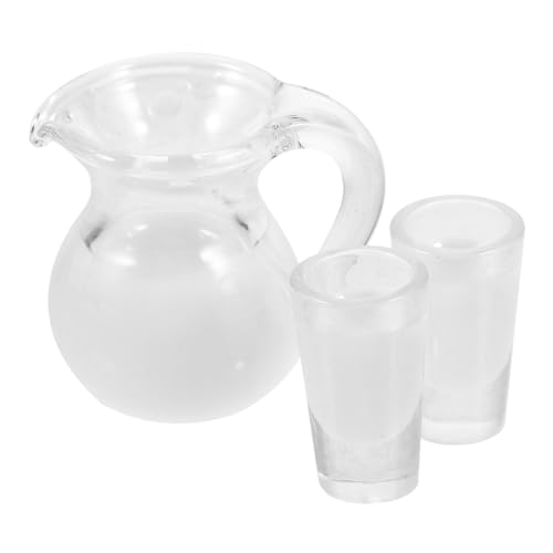 CORHAD Zubehör Puppenhaus Zubehör Set 3 Teiliges Milch Und Orangensaft Kannen Set Puppenhaus Gläser Und Für Kreative Spielwelten Zubehör Puppenhaus von CORHAD