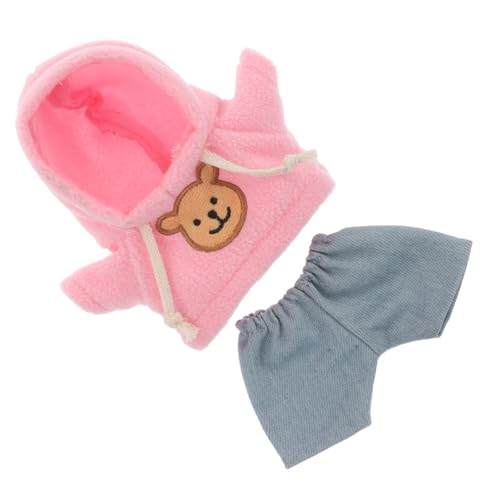 CORHAD Niedliches Puppen Kapuzenpullover Und Jeanshosen Outfit Niedliche Plüschbär Puppenkleidung Und Jeans Für 20 cm Große Cartoon Kuscheltiere von CORHAD