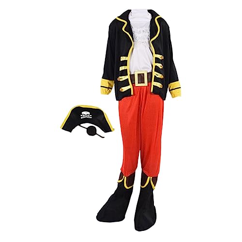 CORHAD Piratenkostüm Für Kinder XL Komplettes Set Mit Piratenhut Für Halloween Maskerade Und Piratenparty Ideal Für Kleine Und Abenteurer von CORHAD