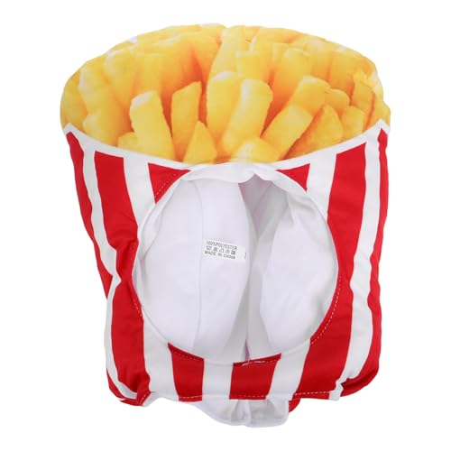 CORHAD Pommes-frites-mütze, Plüsch, Cosplay-kopfschmuck, Lustiges Essen, Kostümzubehör, Cartoon-pommes-frites-kopfbedeckung, Cosplay-kopfbedeckung von CORHAD