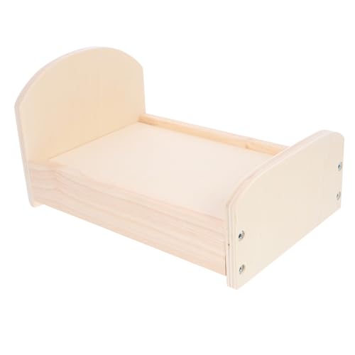 CORHAD Puppenbett kinderzimmer Spielzeug für Kinder puppenhauszubehör Bedroom Decoration babybett Puppenhaus kleines Bett kleines Holzbett Mini-Hausmöbel Mini-Hausversorgung von CORHAD