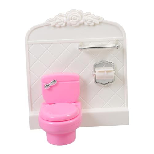 CORHAD Miniatur Puppenhaus Toilette Mit Spülmechanismus Delikate Toilette Für Puppenmöbel Perfekte Badezimmer Dekoration Für Puppenhäuser Badezimmer Zubehör von CORHAD