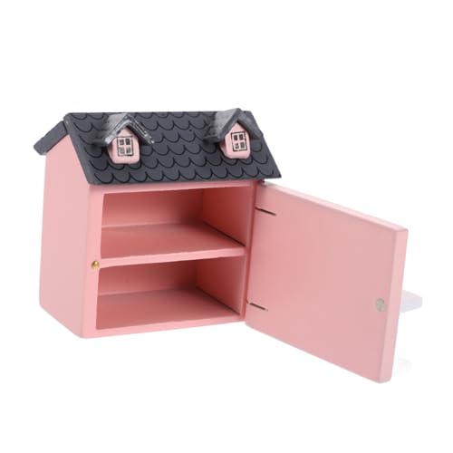 CORHAD Puppenhaus Miniaturhaus Minihaus Modell Puppenhaus Puppenhaus Dorf 112 Puppenhaus Miniatur Verzierungen Zum Basteln Kleines Sandtisch Villa Modell Birke Rosa von CORHAD