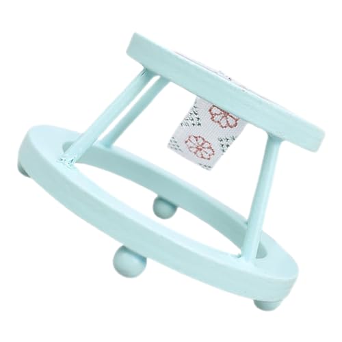 CORHAD Puppenhaus babyzimmer holzmöbel Spielzeug miniaturmöbel Holzmodell Miniatur-Babymöbel Puppenwagen Zubehör für Puppenstubenmöbel Miniatur-Puppenstubenmöbel Bambusseide Sky-Blue von CORHAD