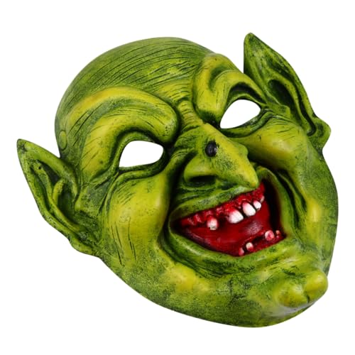 CORHAD Realistische Hexenmaske Für Halloween Grüne PU Maske Für Kostümparty Cosplay Und Halloween Events Perfekt Für Gruselige Verkleidungen Und Theateraufführungen von CORHAD