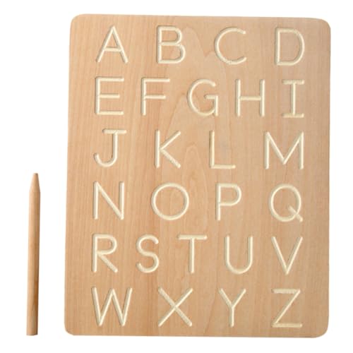 CORHAD Set Mit Schreibtafel Für Alphabet Nachverfolgung Übungsbrett Aus Buchenholz Lernspielzeug Zur Buchstabenerkennung Und Feinmotorik Geschenkidee Für Jungen Und ädchen von CORHAD