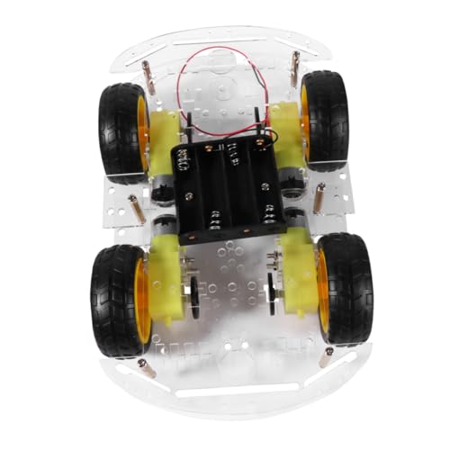 CORHAD Smart-car-Chassis Mit Vier Rädern Kinderauto DIY-Auto Autozubehör Für Kinder Auto-Chassis Rc Auto Für Kinder Autos Autos Rc-Roboter Für Kinder Roboterbausatz Plastik Black von CORHAD