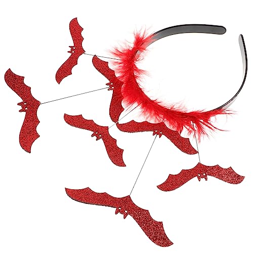 CORHAD Stirnbänder Für Halloween Cosplay-stirnband Cosplay-fledermaus-kopfschmuck Halloween-stirnband Mit Fledermausflügeln Halloween-stirnbänder Für Frauen Make-up-stirnbänder Rot Stoff von CORHAD