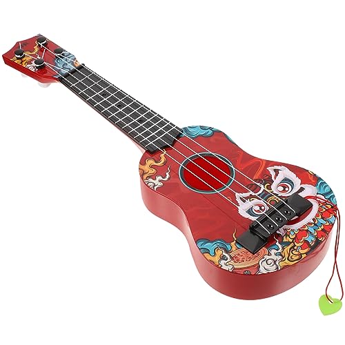 CORHAD Ukulele Für Kinder Pädagogische Gitarre Für Kinder Kinderspielzeug Kinder Gitarrenspielzeug Kleinkind Gitarre Musikalisches Lernspielzeug Für Kinder Simulation Gitarre Rot Plastik von CORHAD