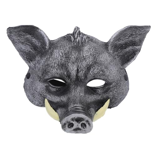 CORHAD Wildschwein Maske Maskerade Tier Masken Halloween Kostüm Zubehör Schwarz PU Material Für Party Cosplay von CORHAD