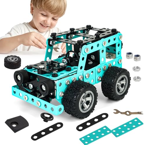 CORPER TOYS 190 Stück STEM Montage Metall Modell Off-Road Auto Baukasten Spielzeug für Kinder Alter 6 Jahre Erector Set Spielzeug Geschenk für Geburtstag Weihnachten von CORPER TOYS