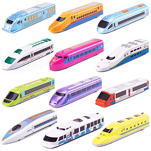 CORPER TOYS Bullet Train Pull Back Toy High Speed City Train Modern Lokomotiven for Kids Toddle Boys - Bundle of 12 von CORPER TOYS