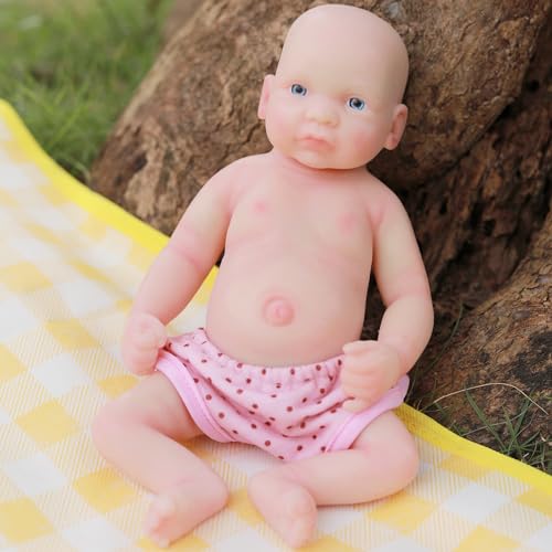 COSDOLL Reborn Baby Vollsilikon Lebensecht - 26 cm Reborn Baby Mädchen, Geschenk für Kinder, Jungen von COSDOLL