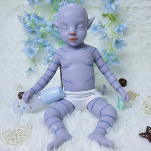 COSDOLL Reborn Puppe Lebensechte Babypuppen - 45cm Reborn Puppen Junge Vollsilikon Lebensecht, Geschenke für Mädchen, Nichten, Enkelinnen (Blau) von COSDOLL