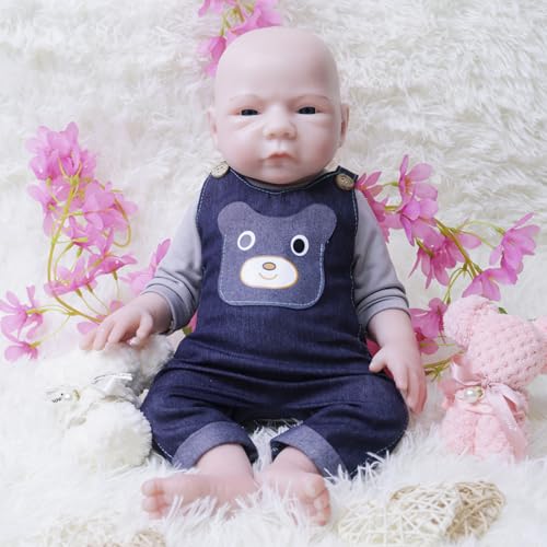 COSDOLL Silikon Baby Puppe Junge - 45cm Lebensechte Babypuppen Reborn Baby Vollsilikon Lebensecht, Geschenk für Kinder, Jungen, Mädchen 6+ von COSDOLL