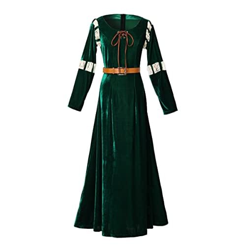 COSDREAMER Damen Renaissance Mittelalter Kostüm Cosplay Kleid Halloween Renaissance Outfit (M, Grün) von COSDREAMER