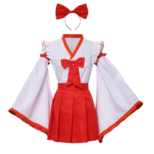 COSDREAMER Halloween Witch Witch New Performance Dress (Weiß & Rot, 3XL) von COSDREAMER