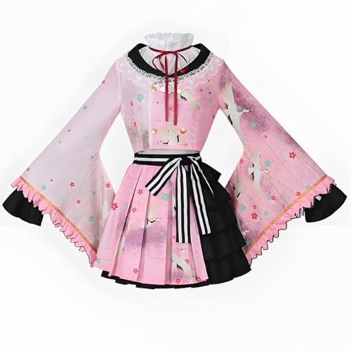 COSDREAMER Japanischer Kimono Anime Cosplay Kostüm Halloween Karneval Bühne Komplettes Set Lolita Verkleidung Outfit von COSDREAMER