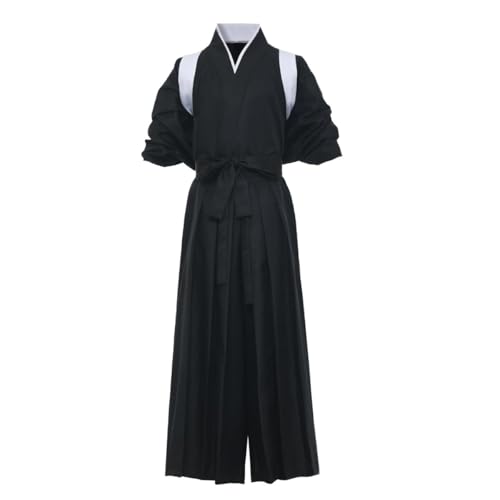 COSDREAMER Japanischer Samurai Kimono für Herren, Hakama-Uniform, traditionelles Aikido Kendo Kampfsport Kostüm(Weiß, L) von COSDREAMER