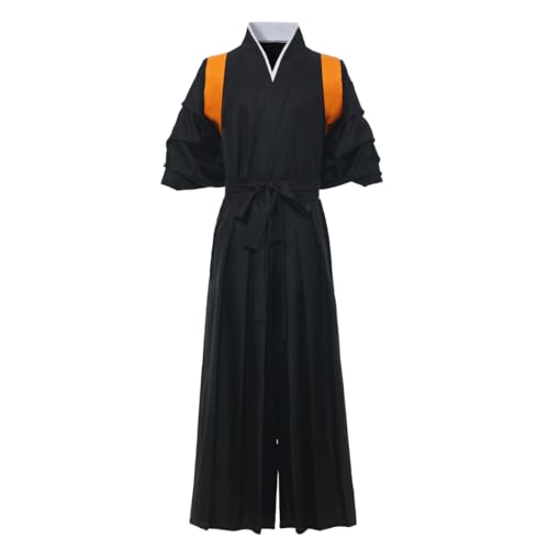 COSDREAMER Japanischer Samurai Kimono für Herren, Hakama-Uniform, traditionelles Aikido Kendo Kampfsport Kostüm (Orange, L) von COSDREAMER