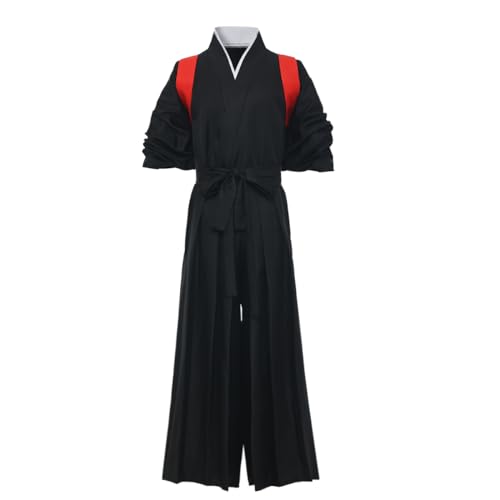 COSDREAMER Japanischer Samurai Kimono für Herren, Hakama-Uniform, traditionelles Aikido Kendo Kampfsport Kostüm (Rot, 2XL) von COSDREAMER