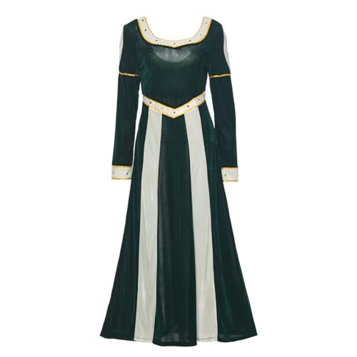 COSDREAMER Prinzessin Fiona Kleid für Damen, Halloween, Cosplay, Party, Kostüm, Grün, langärmelig, Verkleidung von COSDREAMER