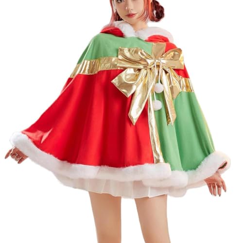 COSDREAMER Weihnachtskostüm für Erwachsene, Umhang, Rotkäppchen, Weihnachtsumhang, Party, Bühnenkostüm, 73 cm von COSDREAMER