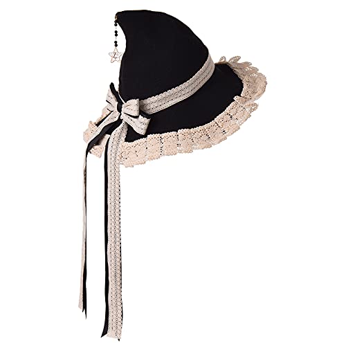 COSDREAMER Damen Hexenhut Wolle Strickmütze für Halloween Weihnachten Kostüm Party (beige) von COSDREAMER