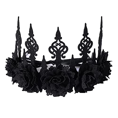 Gothic Roter Rose Krone Haarband Barock Party Stirnband (schwarz) von COSDREAMER