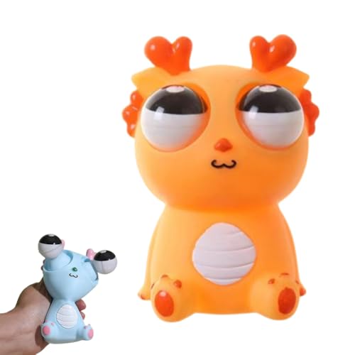 Stress Spielzeug, 2025 Neu Stress Squeeze Spielzeug, Popping Out Eyes Squeeze Toys Sensory Fidget Toy Dragon Fidget Toy Stressbälle Lustig Augen Out Squeeze Spielzeug Anti Stress Spielzeug (Orange) von COSEN