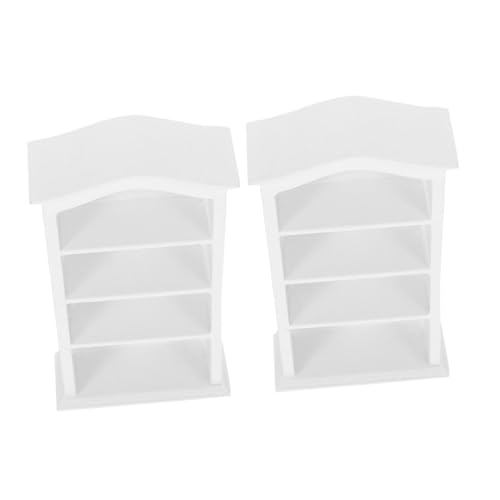 2St Mini-Möbel bücherregal Book Shelves holzdeko wohnzimmerdeko Book Shelf ibl Box basteln Dekoration Spielzeug bastelset Miniaturschrank Puppenhaus-Miniaturmöbel hölzern Brown COSMEVIVI von COSMEVIVI