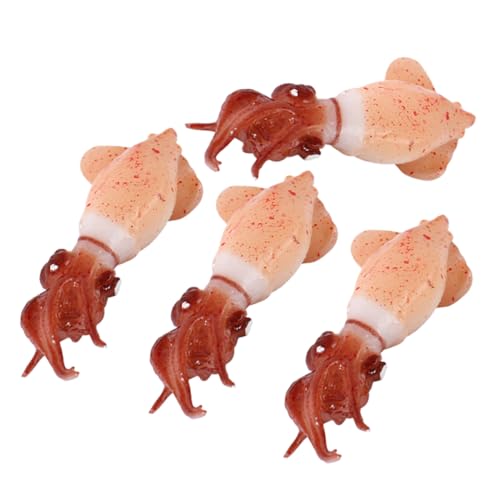 4 Stück Ernährungsmodelle für den Unterricht Modelle von Meereslebewesen künstlicher Oktopus advlue ad blie tischdeko esstisch Tintenfischfiguren Simulation Tierfigur PVC Brown COSMEVIVI von COSMEVIVI