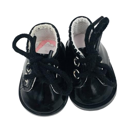 COSMEVIVI 1 Mini Schwarze Lederschuhe Kinder kindergeschenke Puppen Schuhpaar Puppe dekorative Schuhe Puppenturnschuhe Mini-Schuhe Spielzeug Mini-Hausdekoration Stoff Black von COSMEVIVI