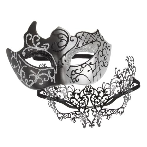 COSMEVIVI 1 Paar Paar-Masken-Set halloween heeloween masquerade faschings masken set Kostüm-Party-Maske Maske für Cosplay Cosplay-Maske Karnevalsmaske Maskenball Maske Eisen von COSMEVIVI