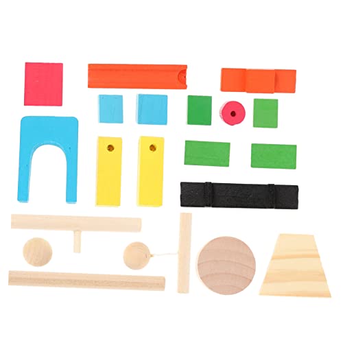 COSMEVIVI 1 Satz 19 Stück Domino-Mechanismus Domino-Zugblöcke Domino-Puzzle-Blöcke Kinder holzspielzeug Kinder bausteine Spielzeug für frühe Bildung Domino Standardblöcke Spielzeug von COSMEVIVI