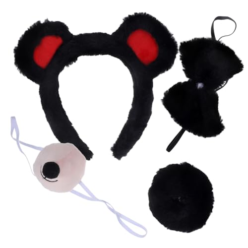 COSMEVIVI 1 Satz Bärenohren-stirnband Tierisches Bärenkostüm Cosplay Bärenohren Stirnband Cosplay-stirnband Zubehör Für Tierkostüme Falsche Nase Requisiten Für Tierkostüme Black Plastik von COSMEVIVI