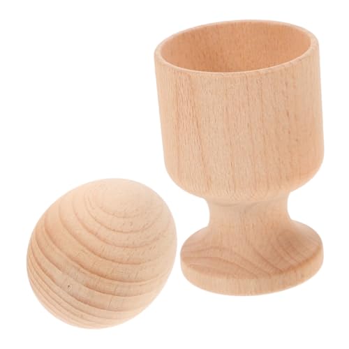 COSMEVIVI 1 Satz Eierbecher aus Holz Kinder holzspielzeug Kinder mitgebsel Kindergeburtstag puzzl Kleinkind Spielzeug kleinkindspielzeug Lehrmittel für Kleinkinder Sinnesspielzeug aus Holz von COSMEVIVI