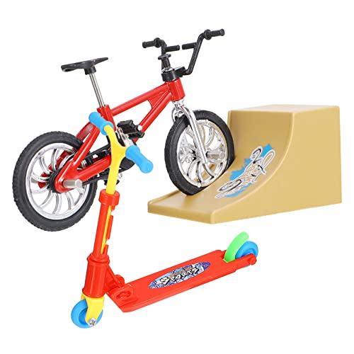 COSMEVIVI 1 Satz Fingerrad Park-kit Sportfahrrad Kinderroller Finger-Skateboard-rampen Mini-Spielzeug Finger-Skateboard-Park Mini-griffbrettspielzeug Mini-Skateboards Für Kinder Plastik Rot von COSMEVIVI