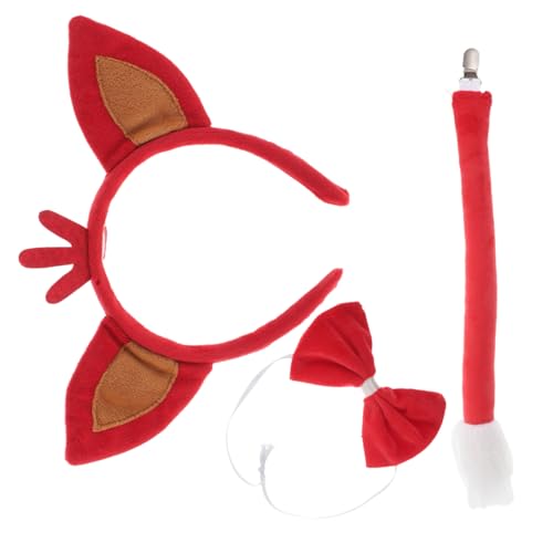 COSMEVIVI 1 Satz Fuchs Stirnband Tier Katzenohren Stirnband Cosplay Fuchsohren Stirnband Süße Fuchsohren Stirnband Mit Tierohren Tierohren-stirnbänder Für Frauen Fuchsplüsch Rot Polyester von COSMEVIVI