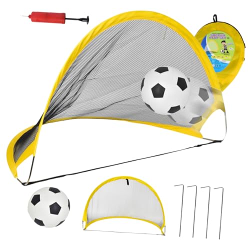 COSMEVIVI 1 Satz Fußballspielnetz Fußball-tür-Spielzeug Mini-Spielzeug Fußballnetz Fußballtür Ersatznetz Für Fußball Fußballtor Spielzeugfußball Yellow von COSMEVIVI