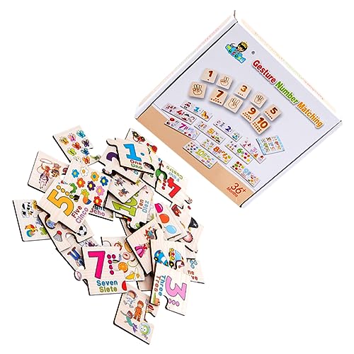 COSMEVIVI 1 Satz Gestenzahl-Matching-Puzzle Kognitives Puzzle Für Kinder Erleuchtungsspielzeug Für Kinder Zahlen-Matching-Puzzle Mathe-Spielzeug Zum Frühen Lernen Colorful von COSMEVIVI