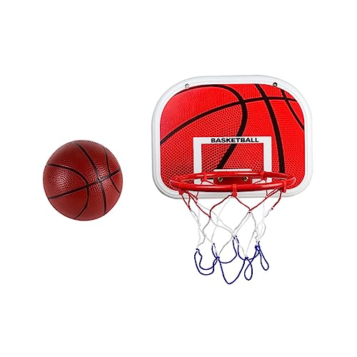 COSMEVIVI 1 Satz Hängender Basketballkorb Kleiner Basketball Für Kinder Anzug Für Kleine Jungs Badespielzeug Für Jungen Mini-basketballkorb-Spielzeug Indoor-Basketball-kit Rot Gummi von COSMEVIVI