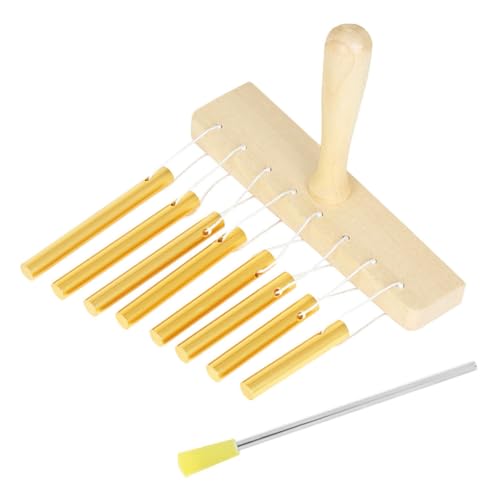 COSMEVIVI 1 Satz Hilfsmittel Für Den Musikunterricht 8-ton-glockenspielinstrument Schlaginstrumente 8-ton-windspielinstrument Kinder-Percussion-Glockenspiel Kinderspielzeug Golden Massivholz von COSMEVIVI