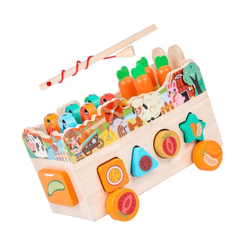 COSMEVIVI 1 Satz Holzblock Kleinkind-Puzzle Kinderspielzeug Aus Holz Geometrieform Kognitives Spielzeug Holzspielzeug Für Kinder Formblöcke Lernen Spielzeuge Kinder Blöcke Orange Hölzern von COSMEVIVI